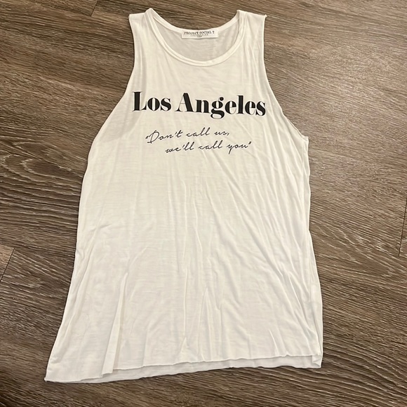 Project Social T Don't Call White Slogan Tank Top - Picture 2 of 6